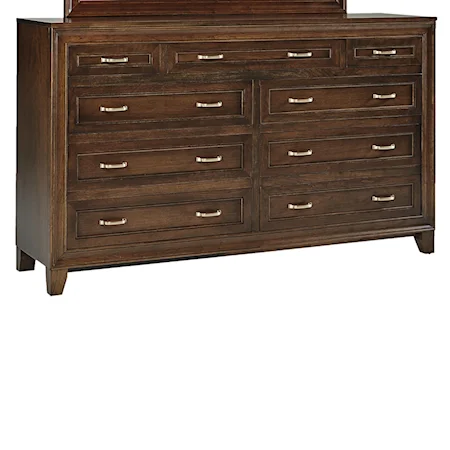 Transitional 9-Drawer Double Dresser